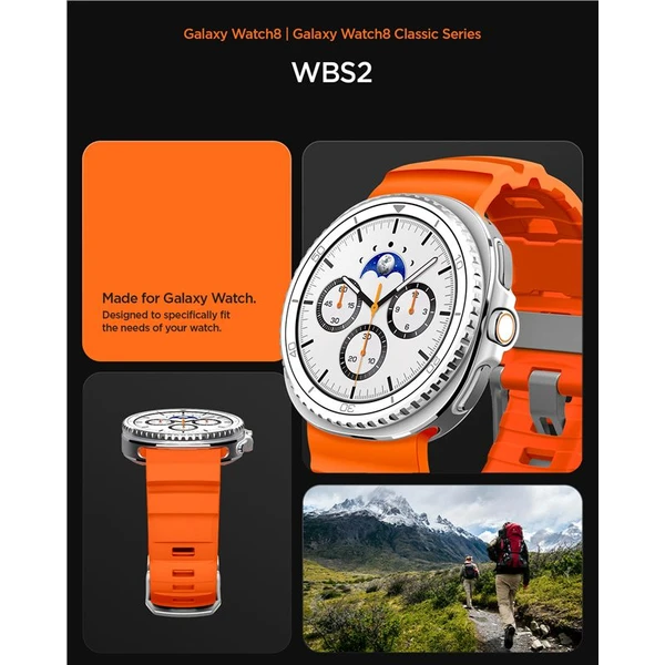 Spigen Silicone Band remienok Samsung Galaxy Watch8/Classic 46mm/44mm/40mm oranžový - Remienky - Obrázok 03a5666572bf4b7b8695682217a379b3