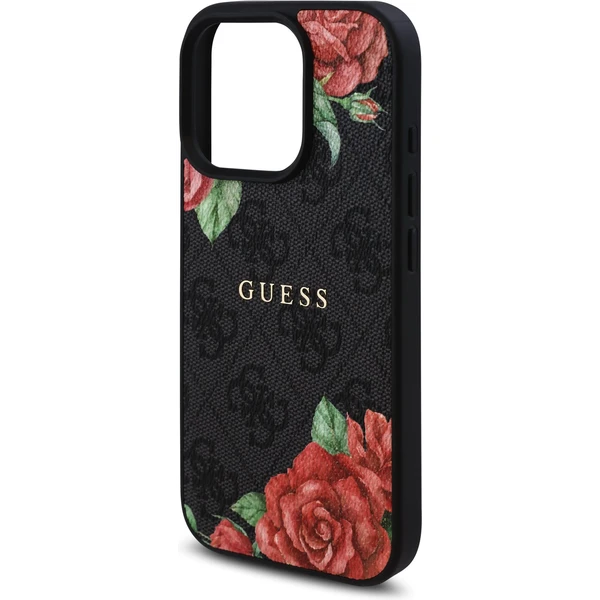 Guess PU Leather 4G Roses MagSafe kryt iPhone 16 Pre čierny - Puzdra - Obrázok 03cba4a543094a21bec14d0496b8fe5a