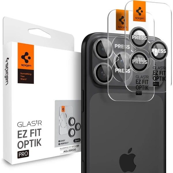 Spigen Glass TR EZ Fit Optik Pro skla iPhone 17-14 Pro/17-14 Pro Max gray (2 ks) - Ochranné fólie a sklo - Hlavný obrázok