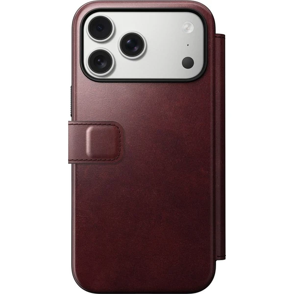 Nomad Modern Leather Folio (Horween) MagSafe kožené púzdro iPhone 17 Pro Max Burgundy - Puzdra - Obrázok 03d7d2676f4e4184b8d6dfbe2dfd4ebf