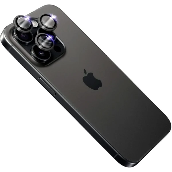 FIXED Sapphire Camera Glass ochranné sklá Apple iPhone 15 Pro/15 Pro Max čierna - Ochranné fólie a sklo - Hlavný obrázok