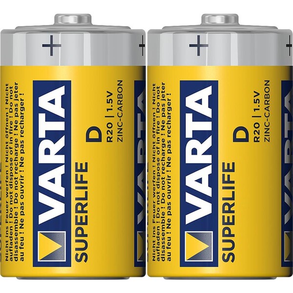 Varta R20/2P Superlife zinkovo-uhlíková batéria D (2ks)
