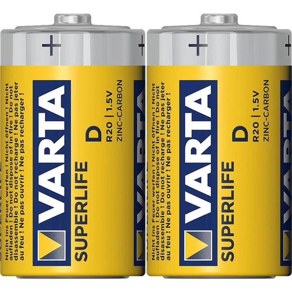 Varta R20/2P Superlife zinkovo-uhlíková batéria D (2ks) - Batérie - Hlavný obrázok