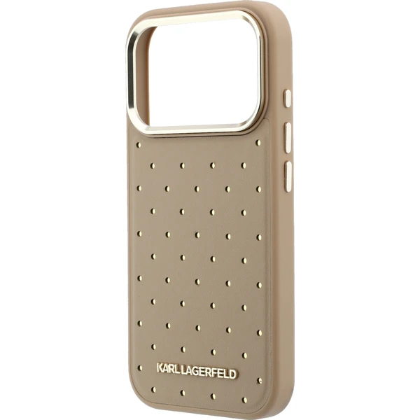Karl Lagerfeld PU Perforated Gold Dots MagSafe Zadný kryt pre iPhone 17 Pro Max Beige - Puzdra - Obrázok 0412a9912f484e93b00501298f2d5fca