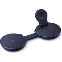 ENERGEA AluMag Trio 2 MagSafe 3v1 (Qi 2.2) hliníková 25W nabíjačka indigovo modrá - Nabíjačky