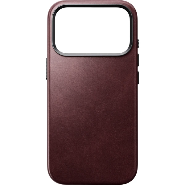 Nomad Traditional Leather (Horween) MagSafe kožený kryt iPhone 18 Pro Burgundy - Puzdra - Obrázok 04302219e19e4568bcab0dd650cd5716