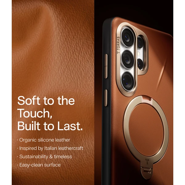 Torras Ostand Q3 VegSkin MagSafe kryt Samsung Galaxy S26 Ultra amber brown - Puzdra - Obrázok 044e89e764544cbcbc4cf26d2bd43d5a