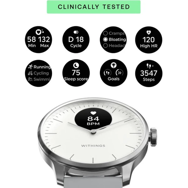 Withings ScanWatch Light 37mm biele - Inteligentné hodinky - Obrázok 04E7000701