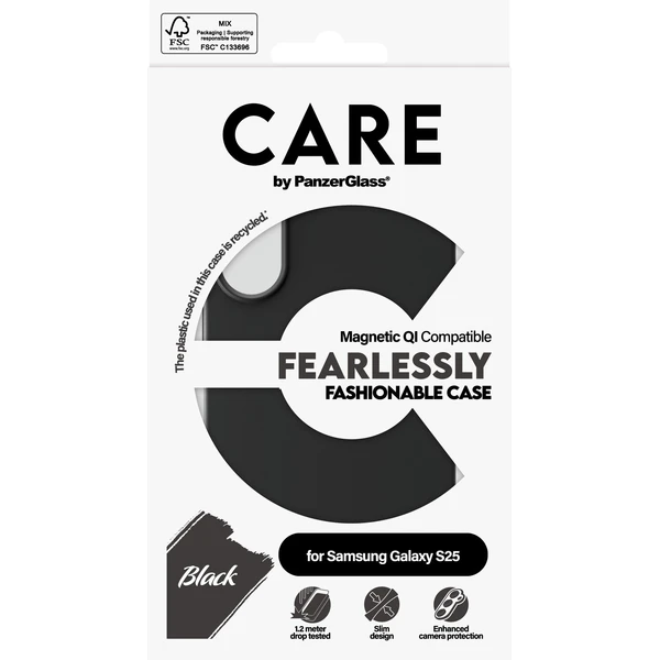 PanzerGlass® CARE kryt Samsung Galaxy S25 Fearlessly čierny QI - Puzdra - Obrázok 04FC000J01