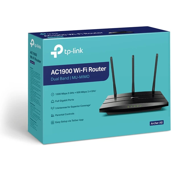 TP-Link Archer A8 Wi-Fi 5 router čierny - Wi-Fi routery - Obrázok 04K5000J01