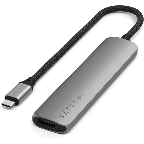 Satechi 6v1 USB-C Slim viacportový adaptér vesmírne šedý - USB huby - Obrázok 04UB000P01