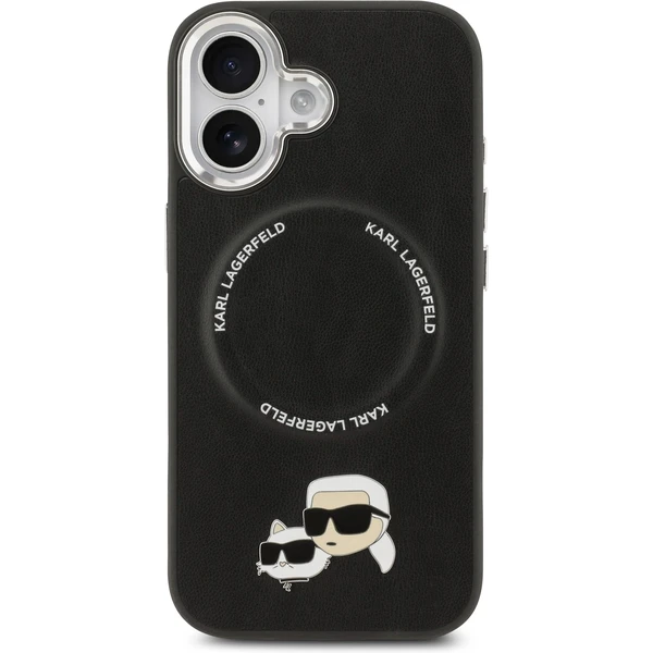Karl Lagerfeld PU Karl and Choupette Heads Pins MagSafe kryt iPhone 17 čierny - Puzdra - Obrázok 04cc8e9f3f7e453fb7a7a56ba6552953