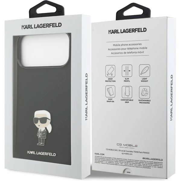 Karl Lagerfeld Liquid Silicone Metal Ikonik kryt iPhone 17 Pro Max čierny - Puzdra - Obrázok 04f2d585ee874344a8e20a4caa8a6e25