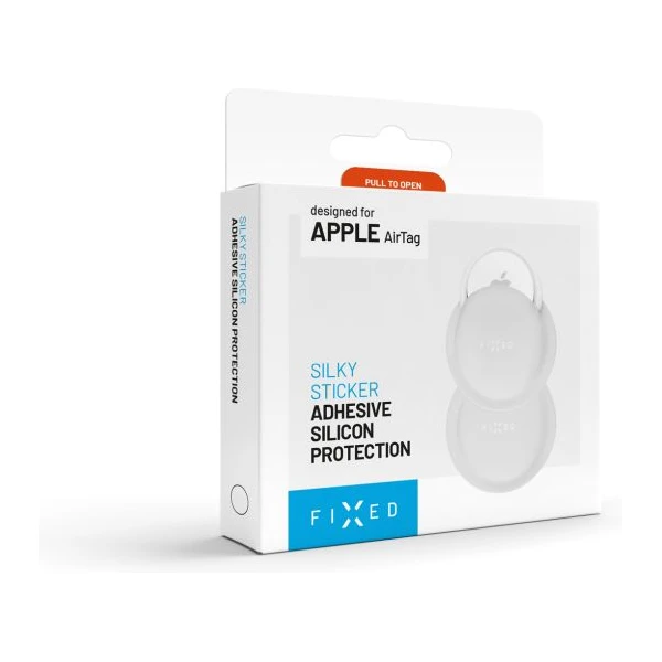 FIXED Silky Sticker silikónové nalepovacie púzdro pre Apple AirTag (2 ks) biele - Puzdra - Obrázok 0504241fa0a845b9940434e96ecf0760