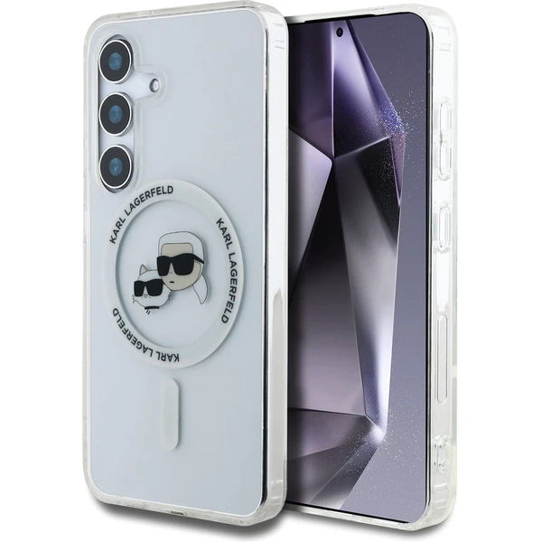 Karl Lagerfeld IML K&CH Heads MagSafe kryt Samsung Galaxy S25 číry - Puzdra - Hlavný obrázok