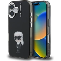 Karl Lagerfeld IML Aquarelle Karl kryt iPhone 16 čierny - Puzdra