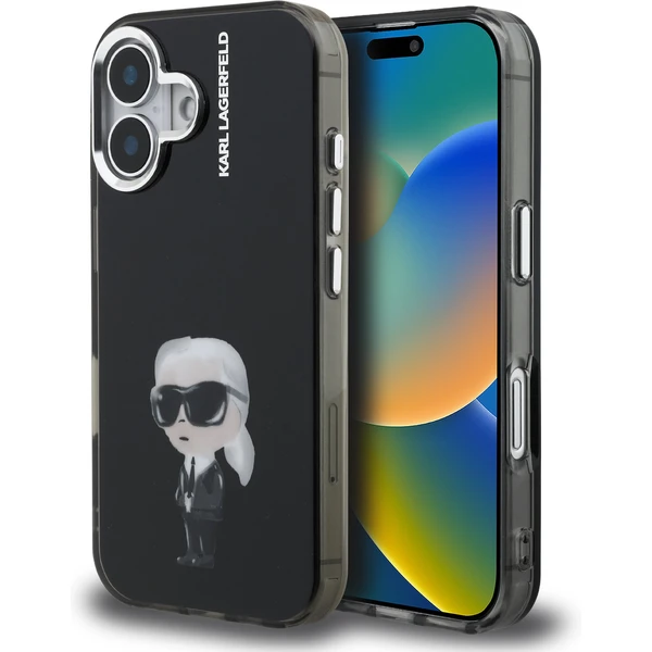 Karl Lagerfeld IML Aquarelle Karl kryt iPhone 16 čierny - Puzdra - Hlavný obrázok