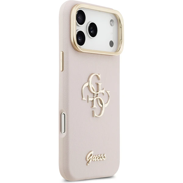 Guess PU Grained 4G Logo Stand Camera Frame kryt iPhone 17 Pro Max ružový - Puzdra - Obrázok 0574aeb0b3ad4483a39e7efa5857d085