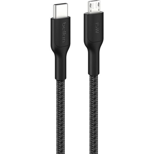 E-shop Belkin BOOST Charge PRO USB-C/microUSB napájací kábel 15W 1m čierny