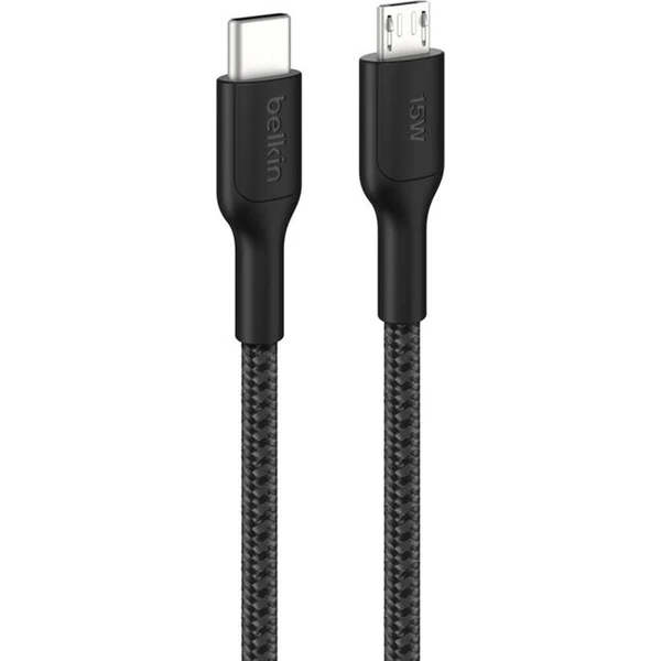 Belkin BOOST Charge PRO USB-C/microUSB napájací kábel 15W 1m čierny - Káble a redukcie - Hlavný obrázok