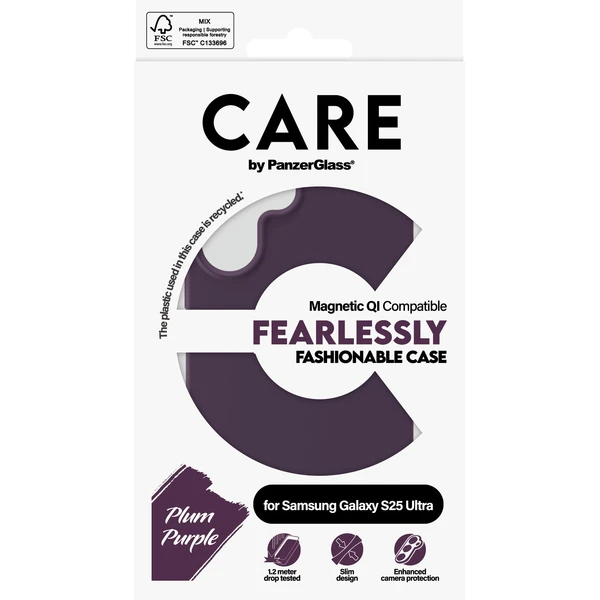 PanzerGlass® CARE kryt Samsung Galaxy S25 Ultra Fearlessly fialový (Plum Purple) QI - Puzdra - Obrázok 05FC000J01
