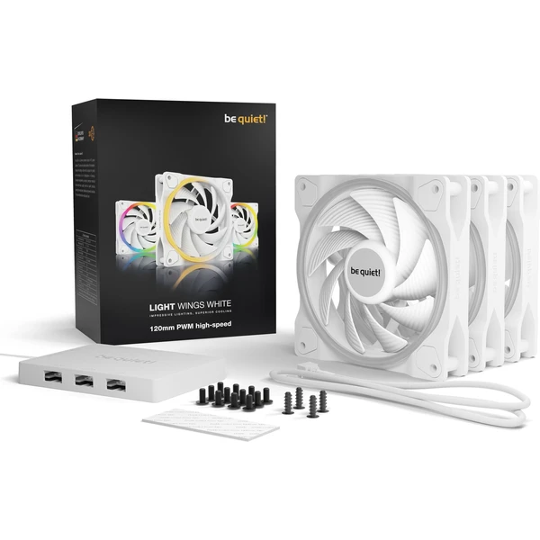Be quiet! Light Wings White 120 mm vysokorýchlostný ventilátor 3ks - Ventilátory pre PC - Obrázok 05MA000601