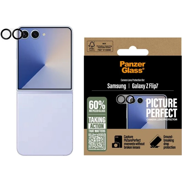 PanzerGlass® Hoops™ krúžky pre šošovky fotoaparátu Samsung Galaxy Z Flip7 číre - Ochranné fólie a sklo - Obrázok 05SE000K01