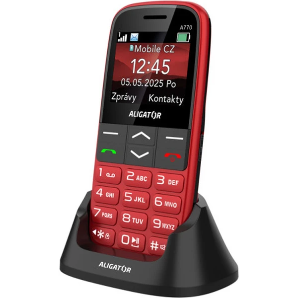 ALIGATOR A770 Senior + stolná nabíjačka červený - Mobilné telefóny - Hlavný obrázok