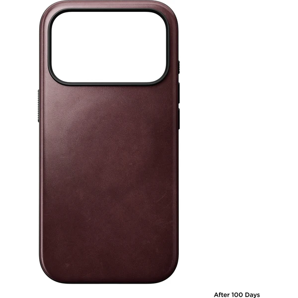 Nomad Modern Leather (Horween) MagSafe kožený kryt iPhone 18 Pro Burgundy - Puzdra - Obrázok 05a0c05dfbec48ae90510abe552785f6