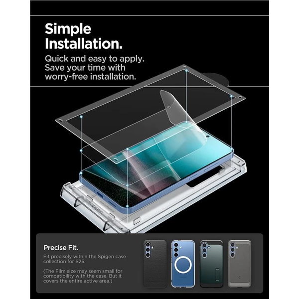 Spigen EliteShield EZ Fit HD ochranná fólia Samsung Galaxy S25 - Ochranné fólie a sklo - Obrázok 05eb61459f6647dcbfd545b3cef61240
