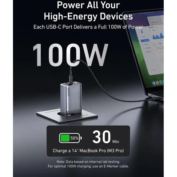 Anker nabíjačka do siete Prime 100W, 2xUSB-C, 1xUSB-A strieborná - Nabíjačky - Obrázok 060d746e9a5e4fb0971a1f5827c44555
