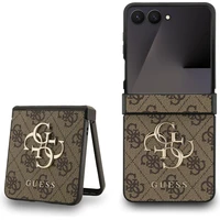 Guess PU 4G Metal Logo kryt Samsung Galaxy Z Flip 7 hnedý - Puzdra
