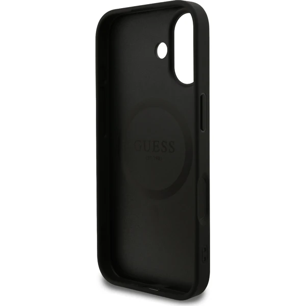 Guess PU Leather 4G Colored Ring MagSafe Zadný Kryt pre iPhone 17 čierny - Puzdra - Obrázok 0630671f8221443f8a1611238c951a4c