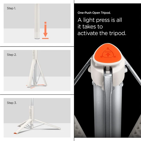 Spigen Tripod Selfie Stick MagSafe Auto-Open selfie tyč béžová - Držiaky - Obrázok 063814bf9f044627a68011bb9f77d453
