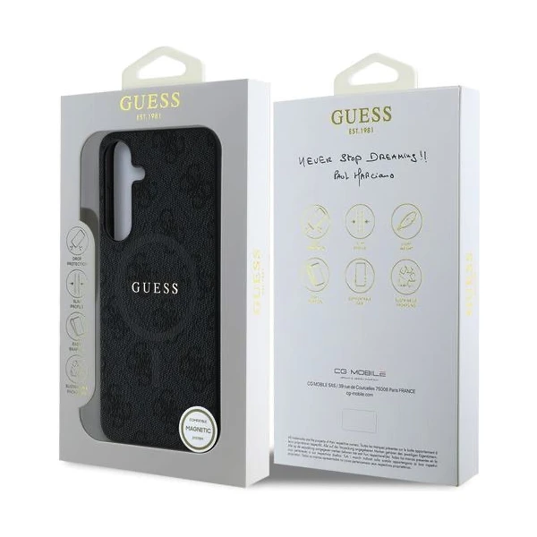 Guess PU Leather 4G Colored Ring MagSafe kryt Samsung Galaxy S25 čierny - Puzdra - Obrázok 064c1199b2f74932a3395685cf6f8ff0