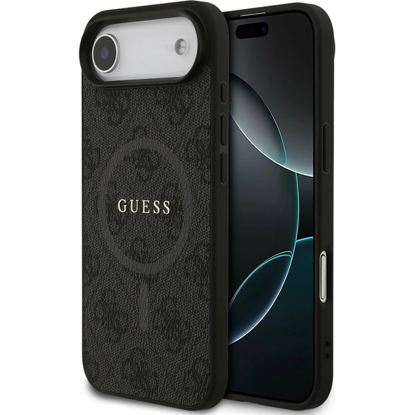 Guess PU Leather 4G Colored Ring MagSafe Zadný Kryt pre iPhone Air čierny - Puzdra - Hlavný obrázok
