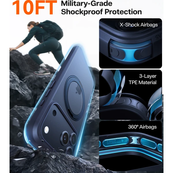 Torras Ostand Pro MagSafe kryt iPhone 17 Pro Max midnight blue - Puzdra - Obrázok 0659ba70671a45ecb402b5179b27a5df