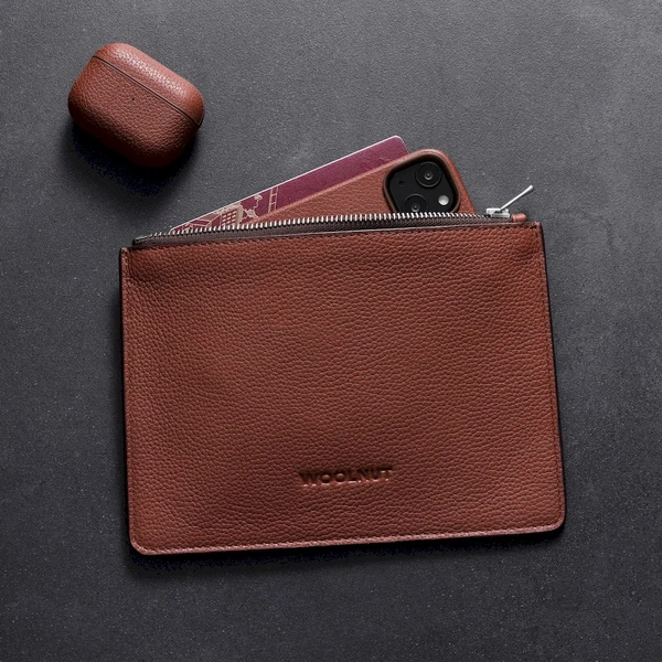 Woolnut Leather Pouch (Flat) kožené púzdro hnedé - Organizéry - Obrázok 0668000701