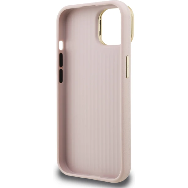 Guess PU Grained 4G Logo Stand Camera Frame kryt iPhone 15 ružový - Puzdra - Obrázok 066b61f57070468688f0f36f439eba14