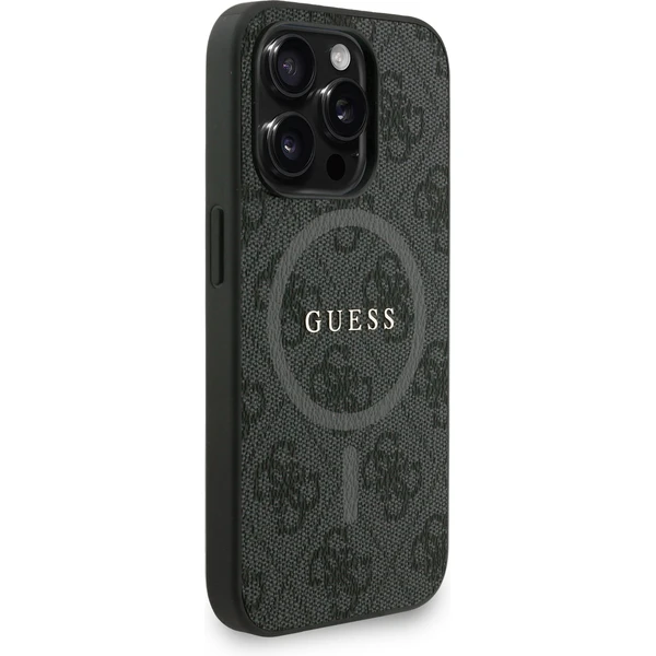 Guess PU Leather 4G Colored Ring Strap MagSafe kryt iPhone 15 Pre čierny - Puzdra - Obrázok 066b62143ee04c49b9f17c3f7df38e7f