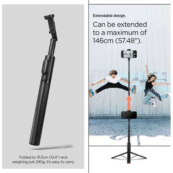 Spigen Tripod Selfie Stick Auto-Open držiak na selfie čierny - Držiaky - Obrázok 067fd17f1bf44063b353d6a7adf8711b