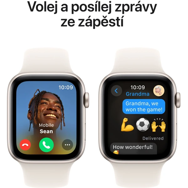 Apple Watch SE (2024) 44mm Hviezdne biely hliník s hviezdne bielym športovým remienkom S/M - Inteligentné hodinky - Obrázok 06Q7000K01
