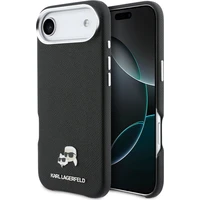 Karl Lagerfeld PU Karl a Choupette Heads Pins MagSafe kryt iPhone Air čierny - Puzdra