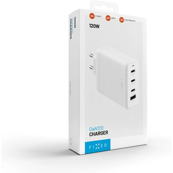 FIXED GaN nabíjačka s 3xUSB-C a USB-A, PD 3.0, 120W, biela - Nabíjačky - Obrázok 06bce83246094eb49a7327d8e7daf9de