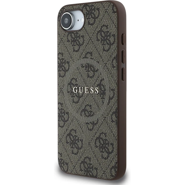 Guess PU Leather 4G Farebný prsteň MagSafe kryt iPhone 17e/16e hnedý - Puzdra - Obrázok 070830547acf438a9bb2c6559f81ddb4