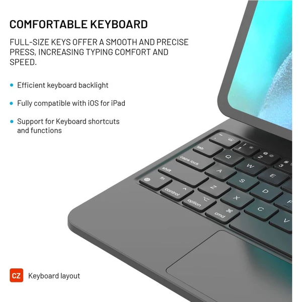 FIXED Typee puzdro s klávesnicou iPad Pro 12,9" (18-22)/iPad Pro 13"/iPad Air 13" (24-26), CZ, - Puzdra s klávesnicou - Obrázok 073854373d4c445193f044f7cac91da7