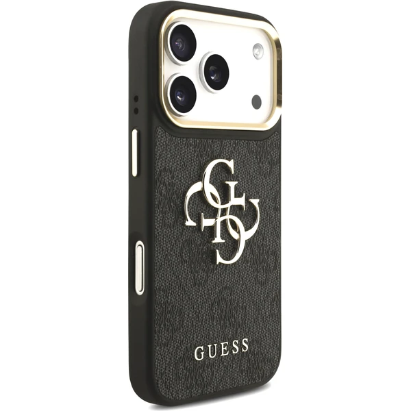Guess PU Leather 4G Metal Logo Gold Frame kryt iPhone 17 Pro čierny - Puzdra - Obrázok 0769d5b5e7a445d88c3f163fa0662b37