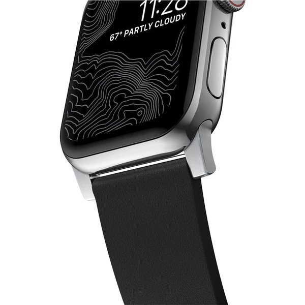 Nomad Active Strap Pre hydrofóbny kožený remienok Apple Watch 49/45/44/42mm čierny/strieborný - Remienky - Obrázok 07G1000K01