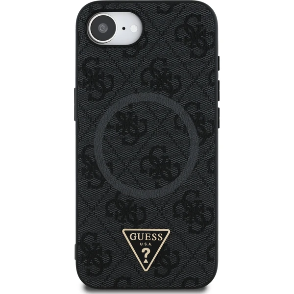 Guess PU 4G Strass Triangle Metal Logo kryt iPhone 17e/16e čierny - Puzdra - Obrázok 07f433593b204c5f99a399796aa67f47