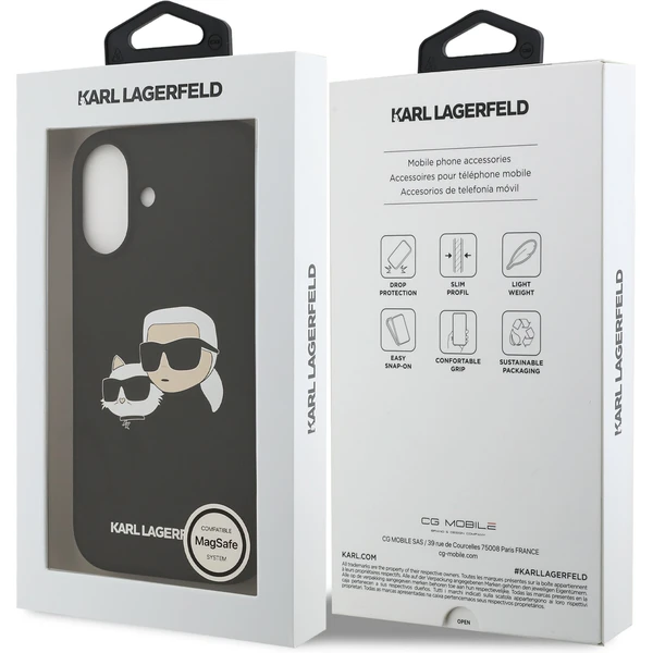 Karl Lagerfeld Liquid Silicone Double Heads MagSafe kryt iPhone 17 čierny - Puzdra - Obrázok 081f9942992d4dc4a5fc2a4dd8271766